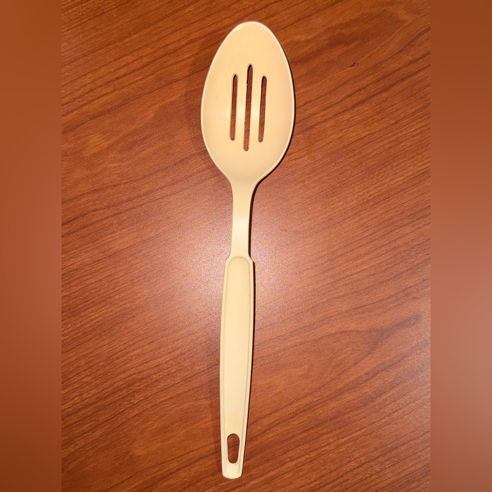 ✨3 for $15✨ Vintage Ekco Plastic Nylon Slotted Spoon Cooking Almond Ivory  11"